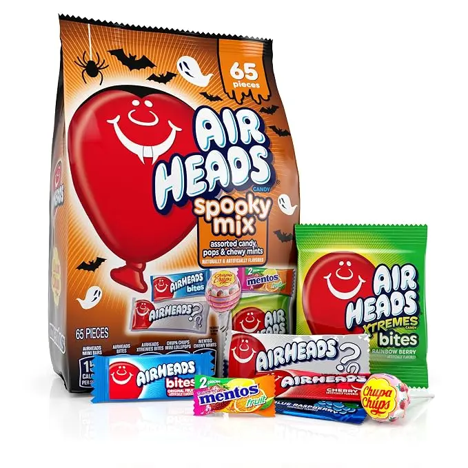 Halloween Airheads, Mentos, Chupa Chups Spooky Candy Mix, 65 Count Bag