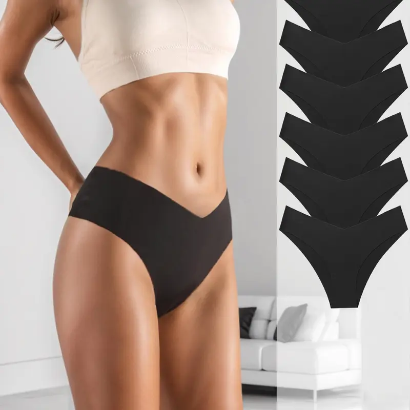 Women's Solid Color / Leopard Print High Cut Brief, Seamless Medium Fit Comfortable Breathable Nylon Panty for Everyday Wear, Ladies Basic Underwear for All Seasons, Lingerie, Womenswear, Soft Comfy Brief, Casual Comfy Panties