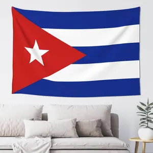 Cuba Flag Tapestry Made in USA Wall Decoration, Art Tapestries Wall Hanging, Banner Wall Tapestry For Dorm Bedroom Living Room College Dorm Home Decor