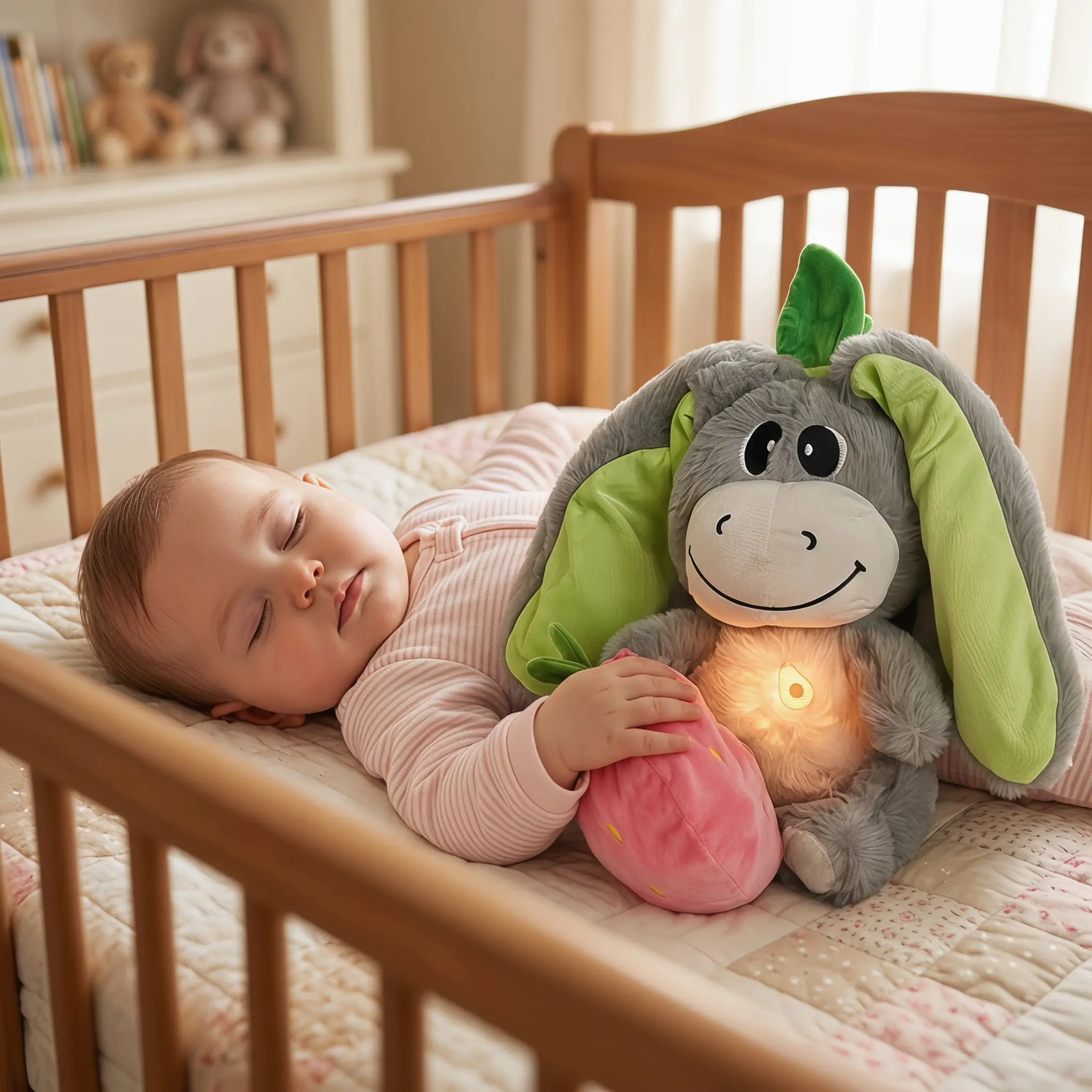 30 cm Unisex Fruit Theme Breathing Strawberry Donkey Plush Toy - Creative Play Strawberry-Transform Stuffed Doll, Soft Fabric, Snuggly Feel, Ideal Kids' Birthday Gift Huggable Companion