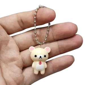 New Kawaii Style Rilakkuma Key Chain Cute DIY Lazybear Doll Couple Design Mini Bags Accessories