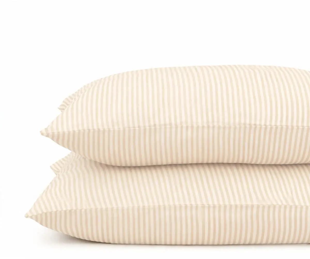 Linen Pillowcases Set of 2 – Natural Stripe