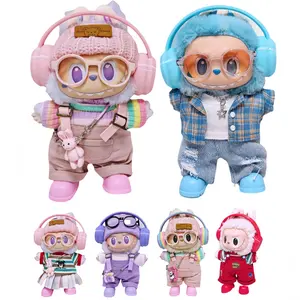 Adorable Doll Clothes Set for La-bu-bu,Cute Overalls & Top Outfit for 15cm/17cm Dolls  | Kawaii Fashion Wardrobe, Stylish DIY Outfit, Perfect Doll Accessories Gift