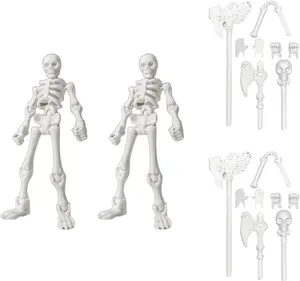 【Buy One Get One Free】Poseable Skeleton Figure Statue - 5.12-in Action Figure Wearing Multiple Sets of Weapons - DIY Building Kit for Creativity & Stress Relief