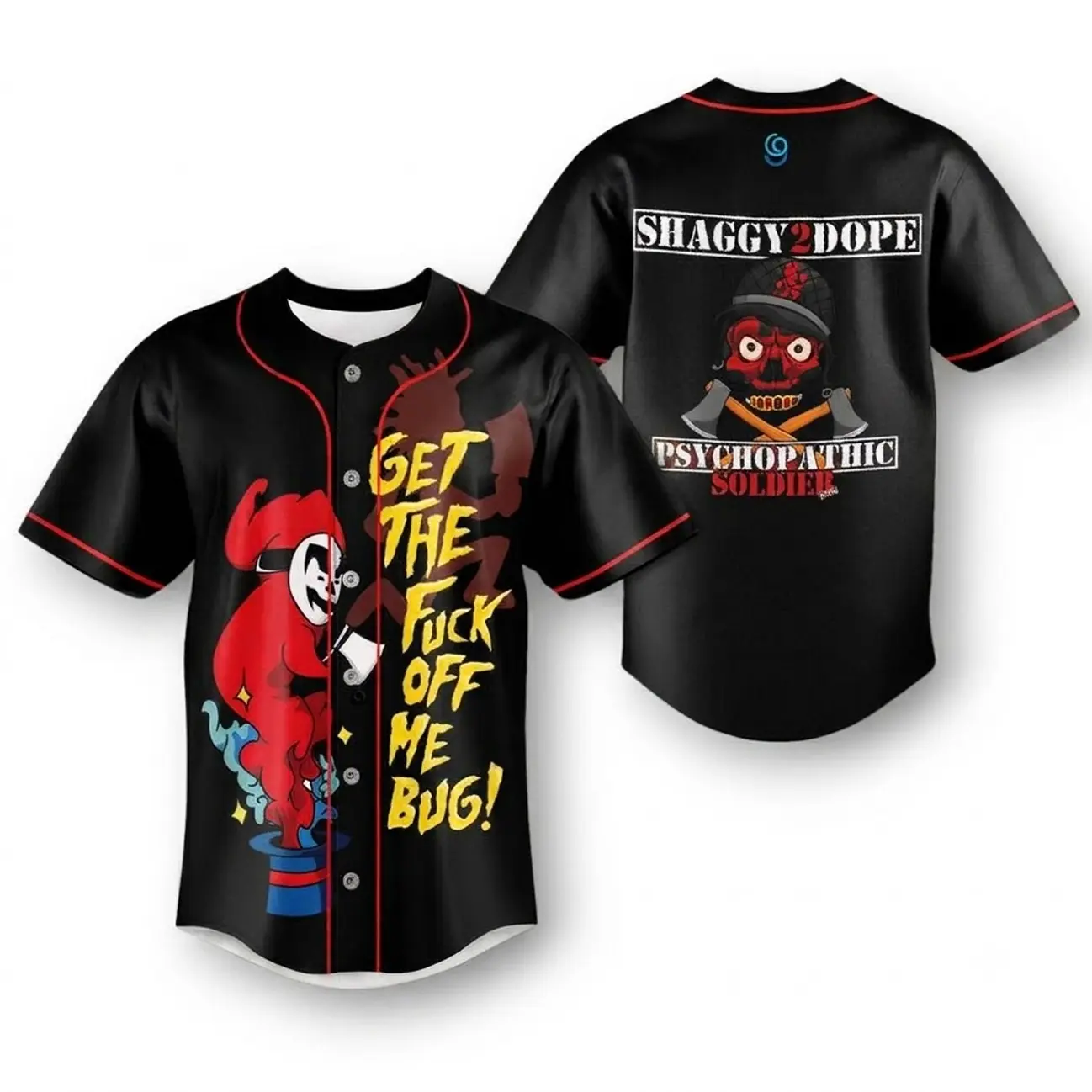 ICP Juggalo Baseball Jersey Dark Carnival Hatchetman Vintage Hip Hop Streetwear Button Shirt HY6015
