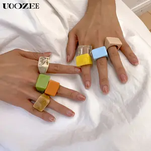 Original Stylish Resin 8 Colors Geometric Ring bracelet friendship