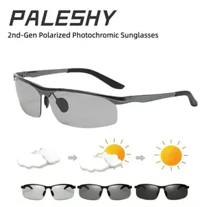 Paleshy Polarized Photochromic Sunglasses for Men & Women UV400 Protection Day & Night Driving Glasses Anti-Glare Outdoor Eyewear Black Friday Early Access Deal HD Lenses Stylish Rectangular Design