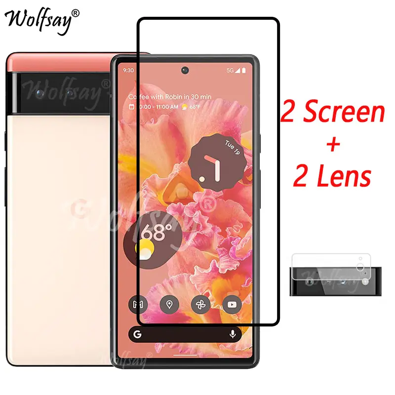 Full Cover Tempered Glass For Google Pixel 6 Screen Protector For Pixel 6 7 8 Pro 4A 6A 7A Camera Glass For Google Pixel 6 Glass
