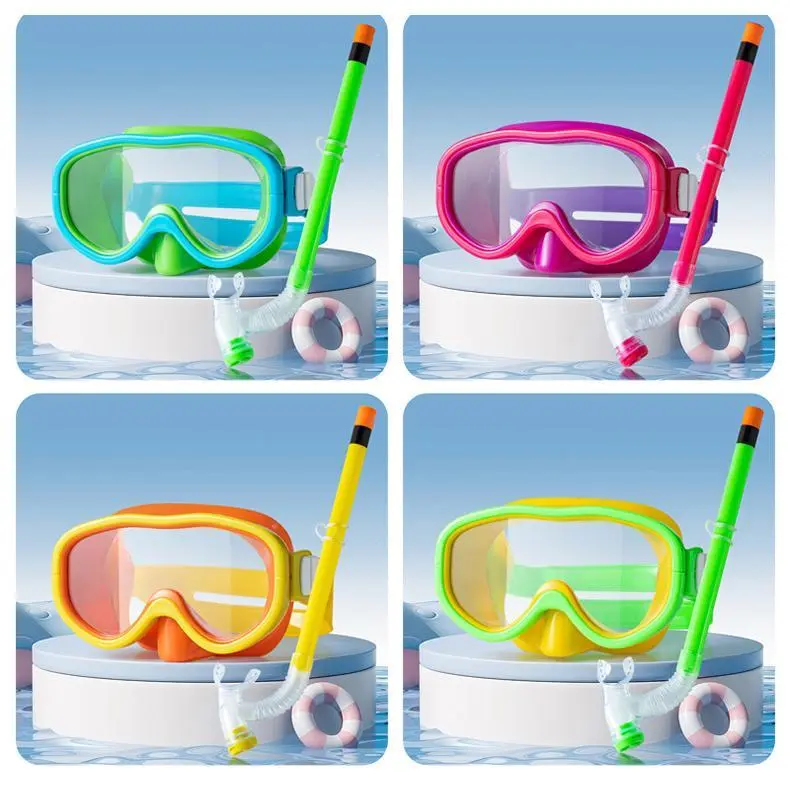 Kids’ Snorkel Set with Anti-Fog Goggles & Semi-Dry Tube | Big View, No Choking | 4–12 Years swim glass Swimming Accessories