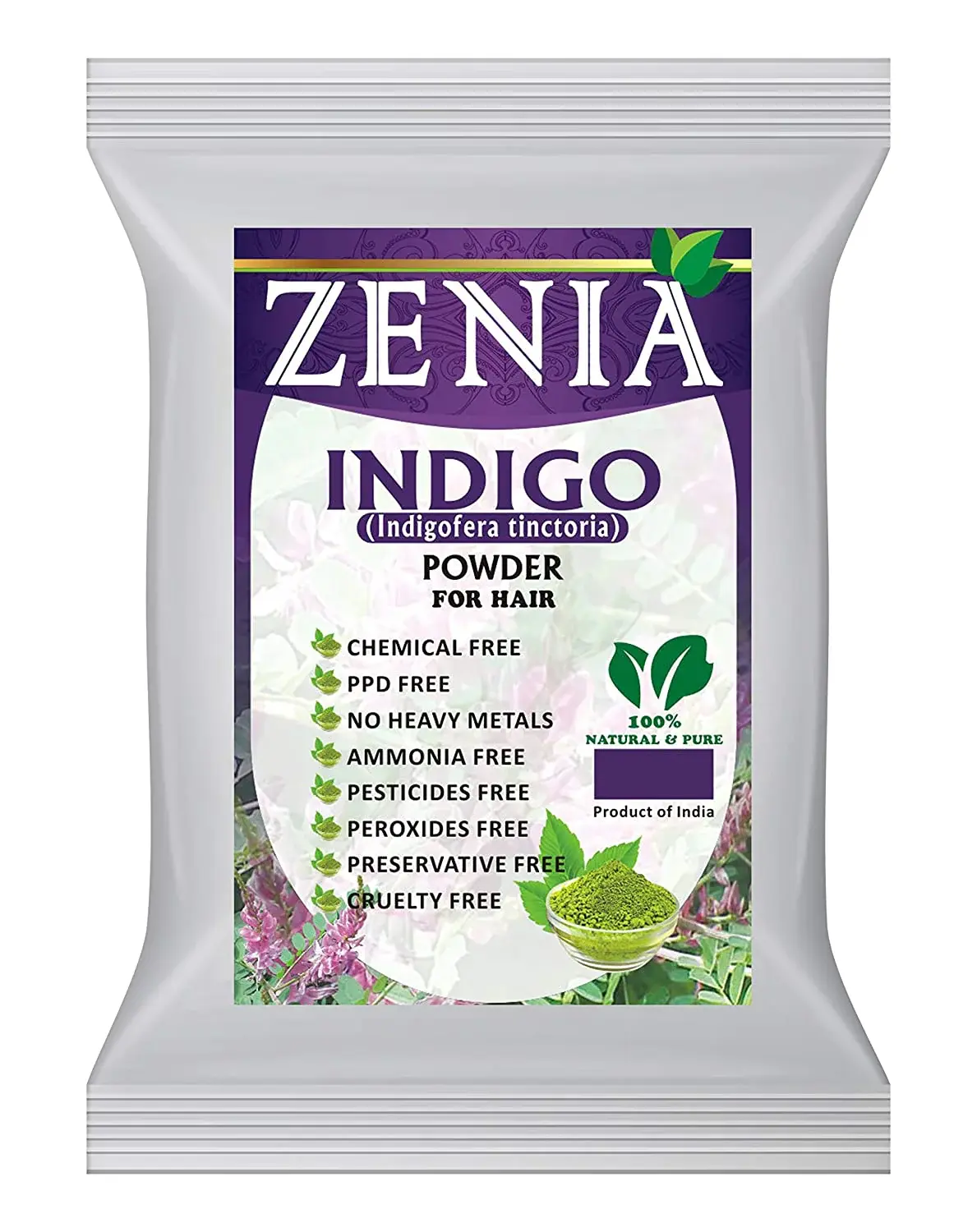 100g Indigo Powder for Hair & Beard Dye Color by Zenia 100g Indigo Powder for Hair & Beard Dye Color by Zenia