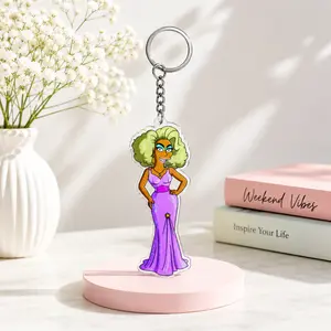 Queen Chante Keychain, Rupaul Dragqueen Acrylic Charm Gift, Simps0ns Inspired  keychain for Fans, Dragqueen/LQBTQ+ Pride Gift