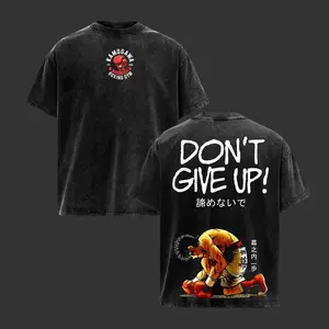 Ippo Kamogawa Boxing Gym Boxing Anime T-Shirt – Vintage Washed Ippo Inspired Tee, Don’t Give Up Fighter Graphic Shirt, Oversized Soft Cotton Streetwear, Unisex Casual Apparel