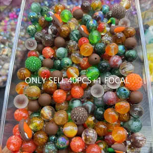 April First Round Acrylic Silicone Beads Mix, Used for Beaded Pens, Bracelets, Keychains, Choking Hazard Warning, No Ca Prop 65