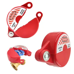 Gate Valve Lockout Device 2Pack Rotating Plastic Outdoor Water Hose Protector Babyproof 1-2.5in Diameter Valve Handles Red Secure for Water Spigot Faucet Knob Oil Natural Gas Propane Tank Lock Outdoor