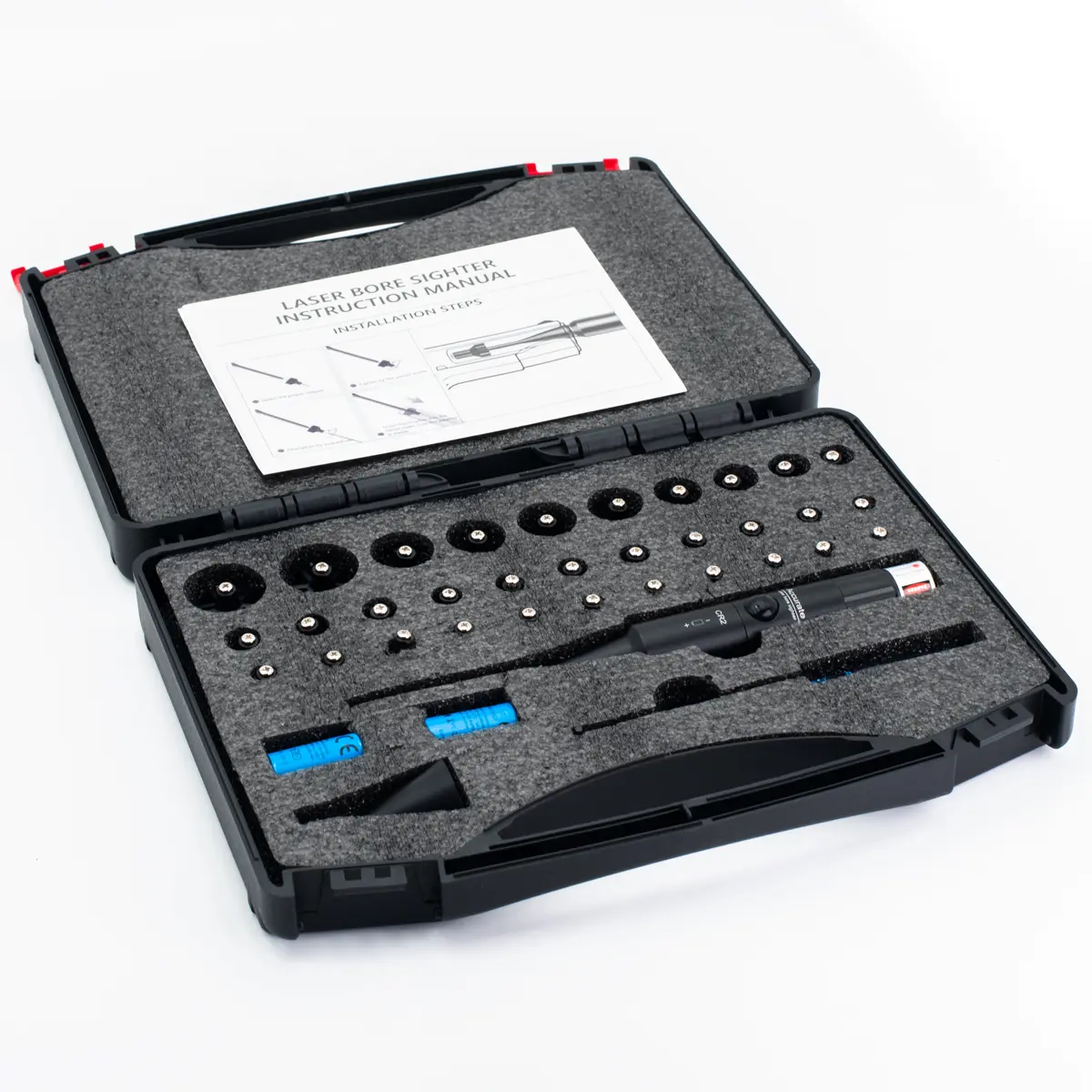 Professional Laser Alignment & Calibration Kit, Red/Green Laser with 32 Adapters, Multi-Size Precision Alignment Tool with Mounting Accessories