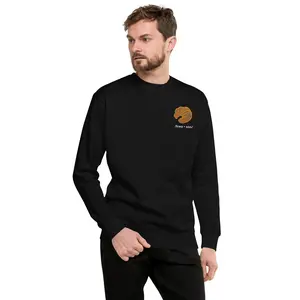 Embroidered Croissant Crewneck — Hand-Drawn Pastry Design