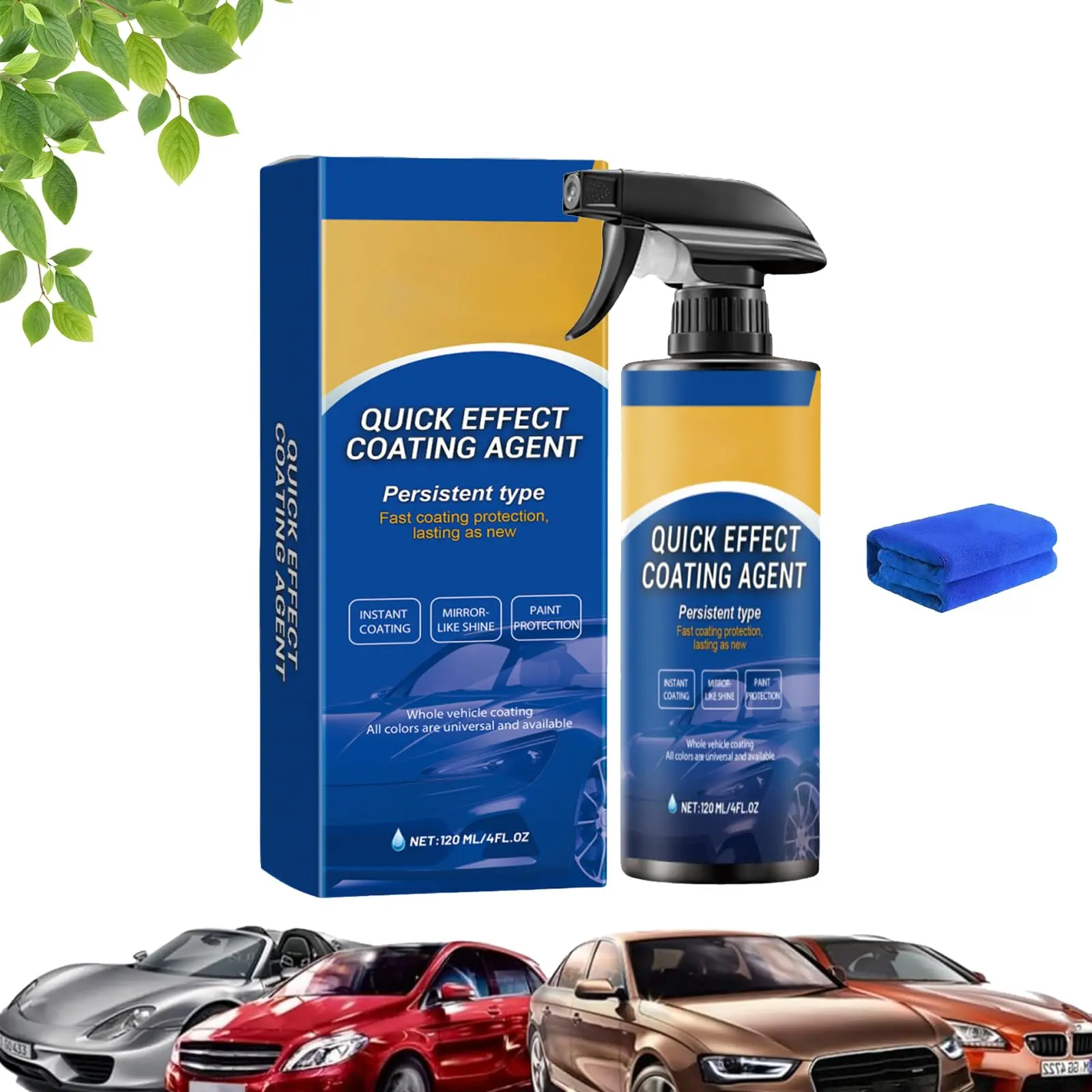 Quick Effect Coating Agent, Advanced Car Coating Spray, Coat Renewal Agent Spray, Multi - Functional Quickly Acting Coat Car Scratch Wax Polish Waterless Wash Easy to Use