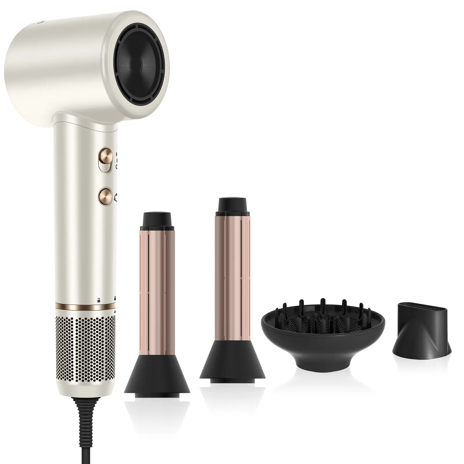 PARWIN PRO BEAUTY Air-Sonic Hair Dryer with Diffuser High Speed Ionic Blow Dryer, Left & Right Air Auto-Wrap Curlers, Professional Airwrap
