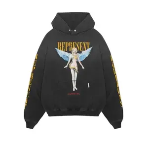 Represent REBORN HOODIE “Aged Black"