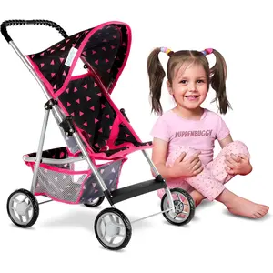 Baby Doll Stroller | Pram for Girls | Umbrella Stroller for Kids - Lightweight Play Carriage for Ages 2+ Years | Baby Doll Accessories with Storage | 22.05-Inch Handle Height, Model KP0280R