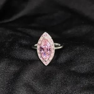 Large Pink Marquise Ring – Size 8, Glamorous Look
