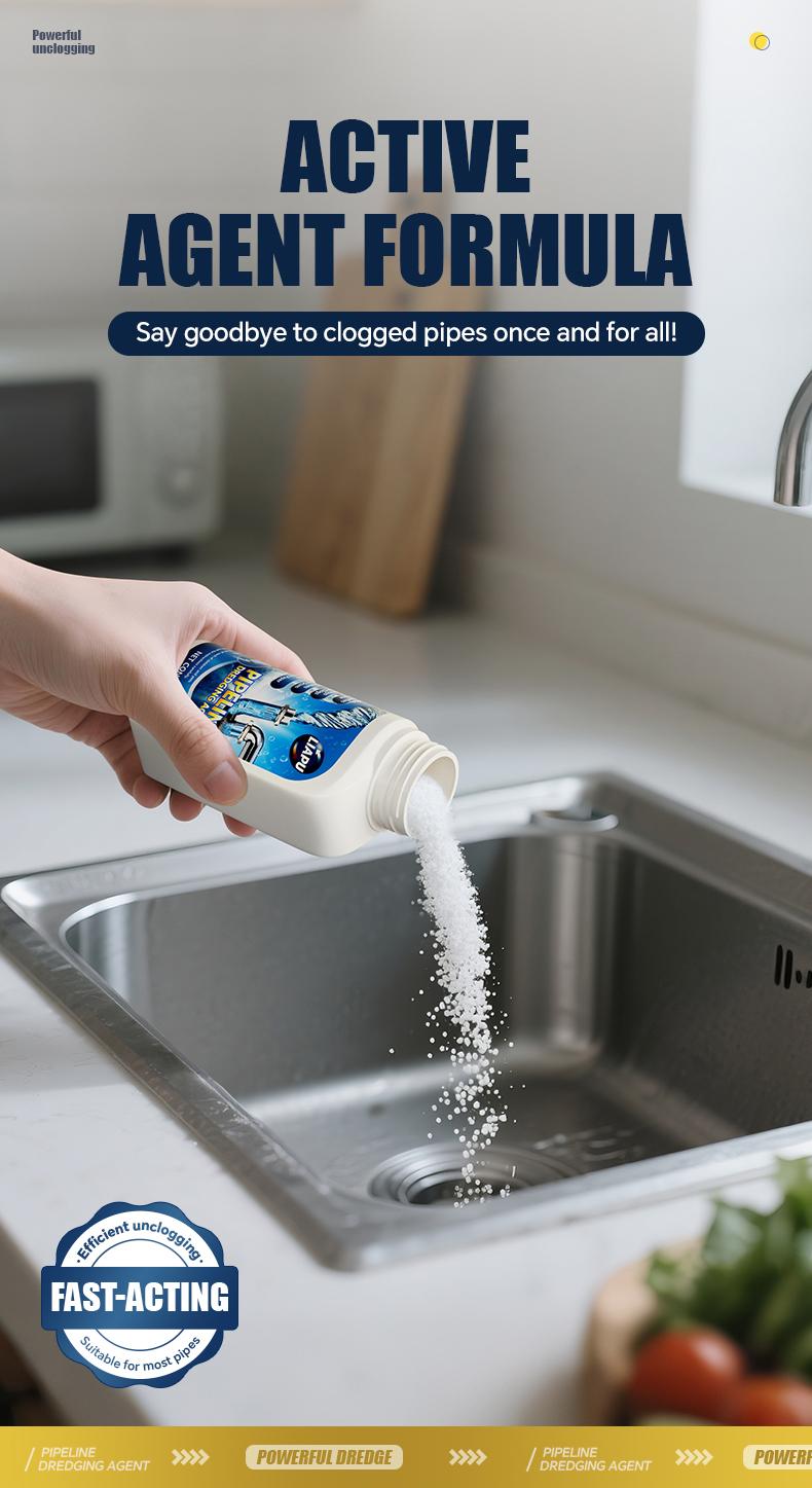 Liapu Strong Drain Cleaner for Kitchen & Bathroom Pipes Dissolves 200 Clogs Kills 99% Bacteria Removes Odors Unscented 1 Pc
