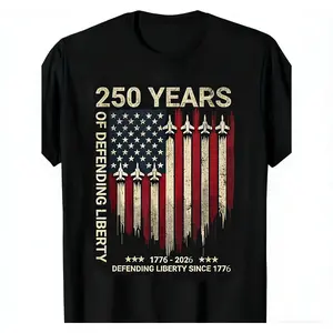 Graphic T-Shirt for Veterans Day Featuring The 250Th Anniversary of The USA Military with a Vintage American Flag Design Representing The, Navy, Air Force, Marine Corps