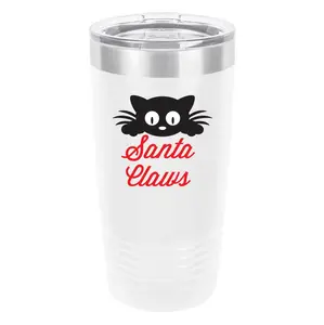 Polar Camel Santa Claws 20oz Tumbler - Ringneck Stainless Steel Tumbler Insulated Cup - Vacuum Insulated Tumbler with Clear Lid - Great Travel Tumbler - Premium Quality Stainless Steel Tumblers