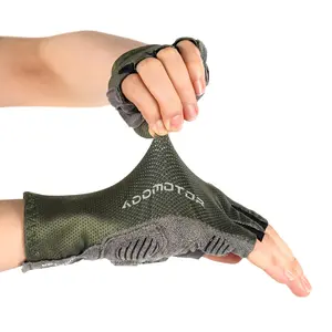 ADDMOTOR Breathable SBR Padded Workout Gloves for Men Women Non-Slip Full Palm Protection Fingerless for Cycling Exercise Gym Fitness Training