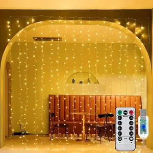 LED Curtain Light String, USB-Powered LED Curtain Light String, Decorative Light String for Weddings, Bedrooms & Living Rooms, LED Ambient Lighting, Versatile Uses, Lighting Modes, Remote Control, LED Lights