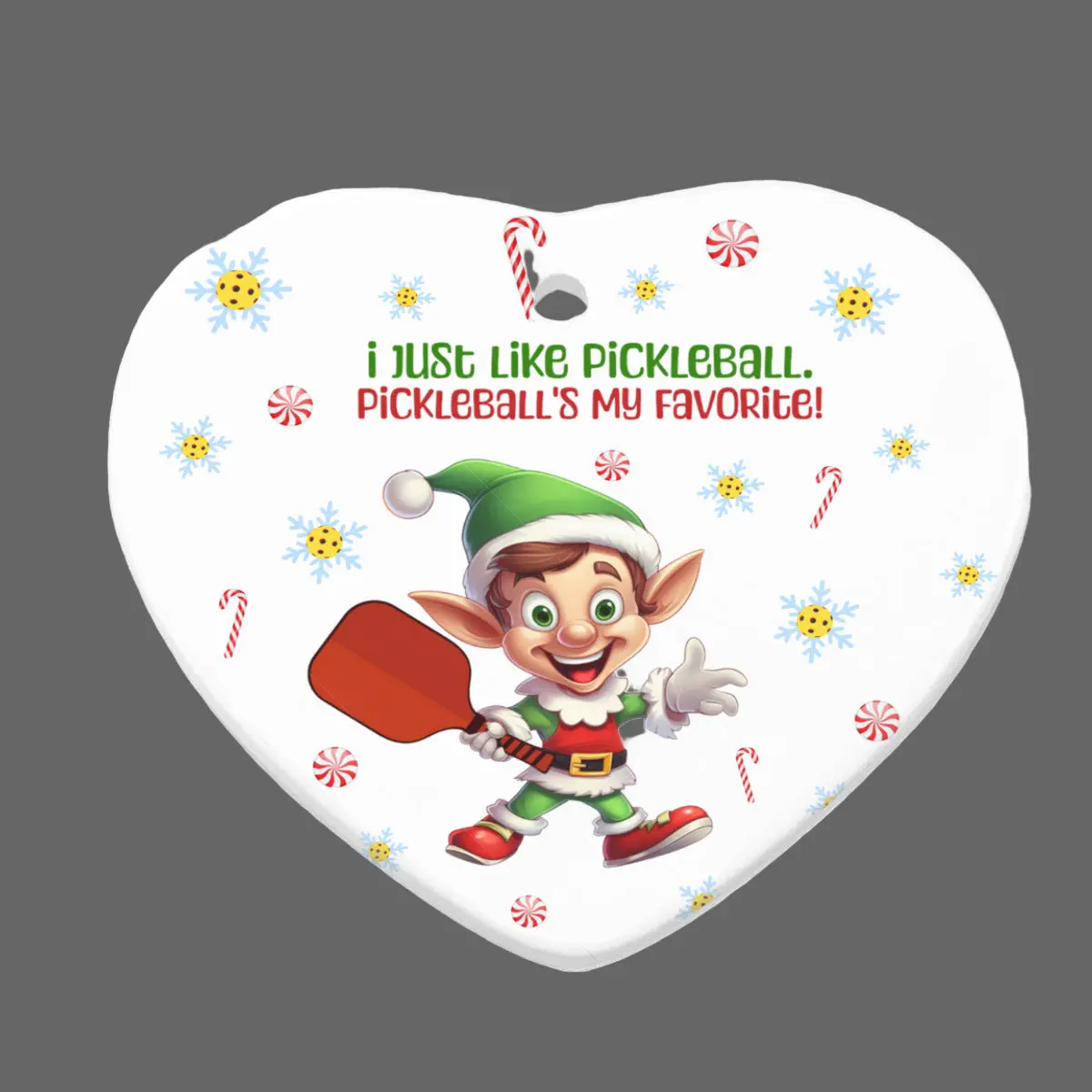 Pickleball Elf Ornament, Festive Home Party Decoration