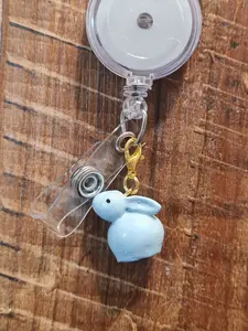 Easter Bunny ~ ID Badge Reel Charm ~ Custom Made Charms ~ Easter ~ Badge Buddy ~ Badge Accessories ~ Easter Charm ~ Badge Charm