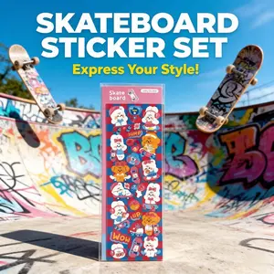 Cartoon Skateboard Music Stickers, High-Quality Embossed Decals for Scrapbooks, Notebooks, Phone Decorations, Creative DIY Accessories