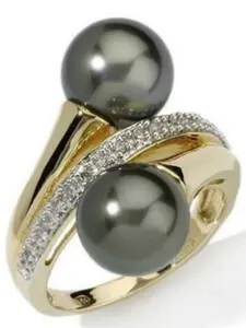 Women's Fashion Elegant Pearl Ring, Wedding Engagement Party Jewelry Gift, Trendy Dual Pearl Design, Perfect for Special Occasions, Engagement Rings