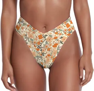 Women's Bikini Bottom Sexy V Cut High Cut Swimsuit High Waisted Bathing Suit Bottoms