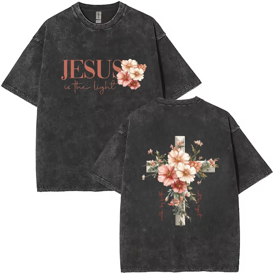 washed T-shirt-black