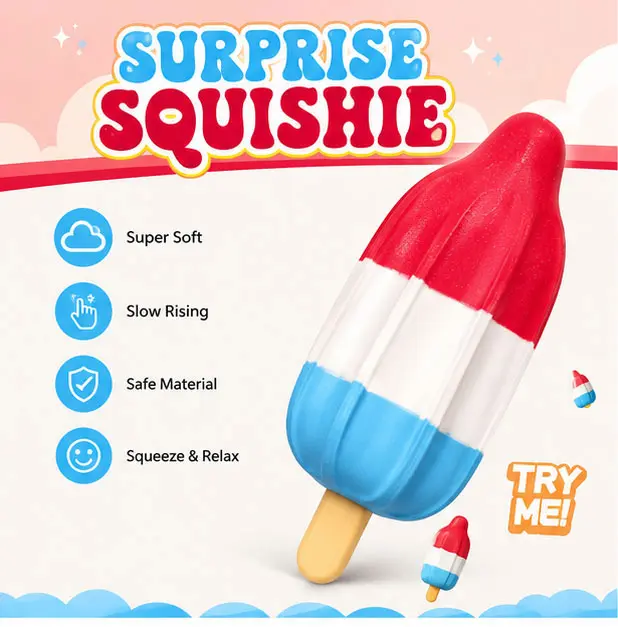 Large Popsicle Shape Squishy Fidget Toy, Soft Slow Rebound Squeeze Toy, Relax Popsicle Shape Stress Relief Toy