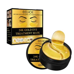 24K Gold Eye Mask 60pcs, Anti-Wrinkle Hydrating Firming Under Eye Patches, Brightening Tightening Lifting Eye Skin Care Beauty Skincare Set Moisturizing