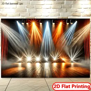 2D Plane - A vibrant stage background display poster, 1 piece - Suitable for parties, weddings and festival decorations - Suitable for living rooms, bedrooms, offices and outdoor spaces. Party background | Bright effect | Polyester material background wwx