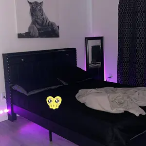 TryLazy Upholstered Flatform Bed Frame with 4 Storage Drawers No MATTRESS Queen Size Wood Slats Holds 900lbs No Noise Rivet Design USB Socket White