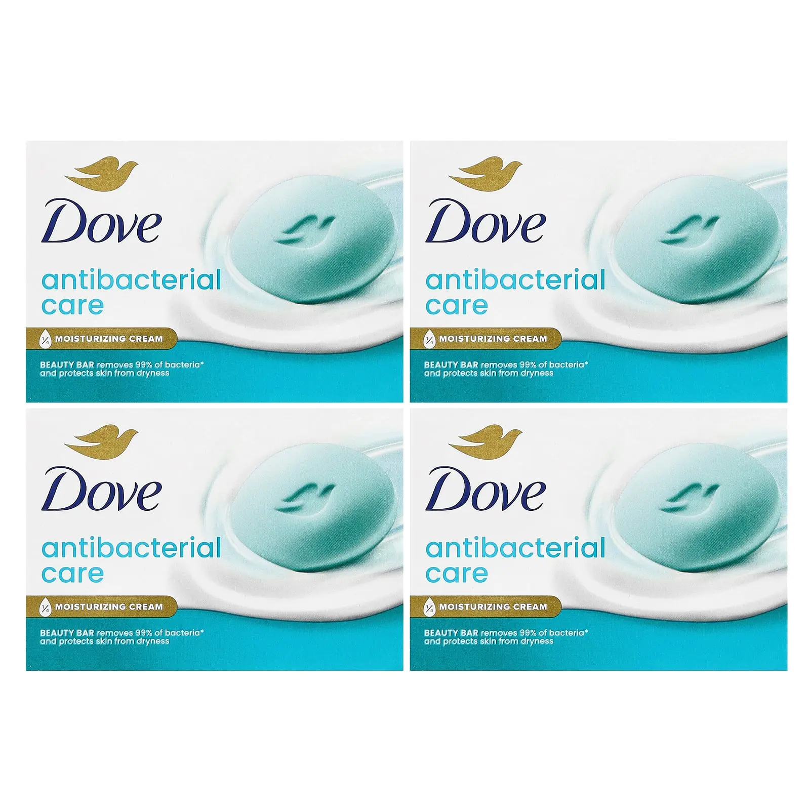 Dove Antibacterial Care Beauty Bar Soap, 4 Bars, 3.75 oz (106 g) Each Dove Antibacterial Care Beauty Bar Soap, 4 Bars, 3.75 oz (106 g) Each