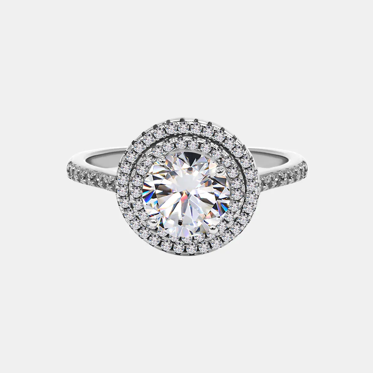 【808】Valentine's Flash Sunlit Winterland 2CT Synthetic Moissanite Ring
