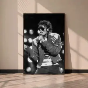 Michael Jackson Wall Art Print, Concert Black & White Poster, Pop Icon Legend Poster Decor