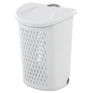 Ultra Wheeled Hamper Plastic Adult, White