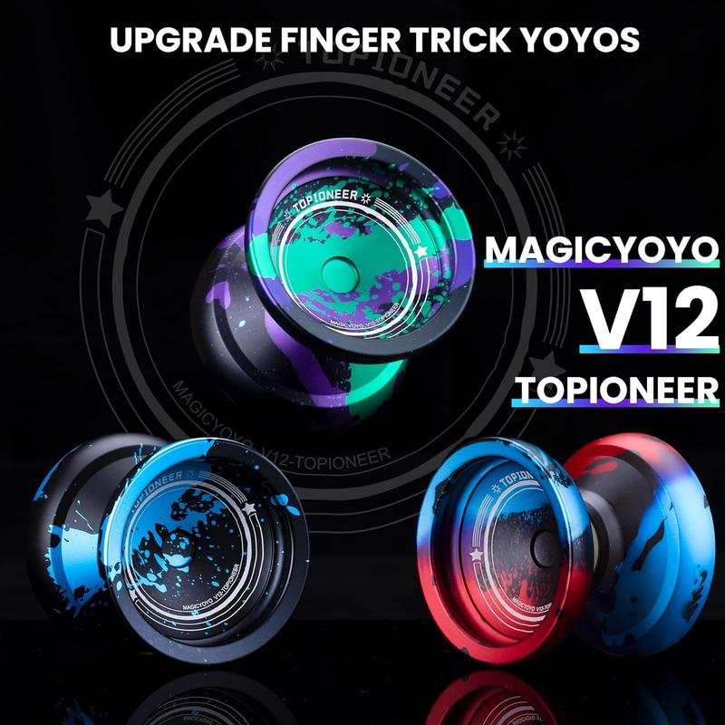 MAGICYOYO V12 Finger Spin Yoyo Professional Responsive Yoyo for Kids & Adults, Unresponsive Yoyo for Advanced, Professional Yoyo with 12 Yoyo Strings & Yo-Yo Accessory Kit