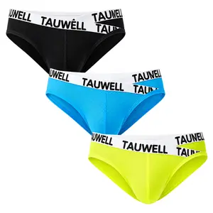 TAUWELL 3 Pack Men’s Underwear Mesh Briefs, Lightweight Nylon Stretch Breathable Underpants with Contoured Pouch and Crossover Logo Waistband-25110