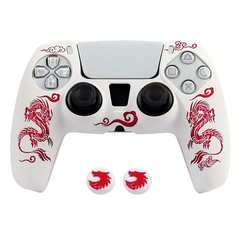 Silicone Protective Case Cover For Playstation 5 Controller Skin Gamepad Games Accessories For PS5 Control with Joystick Caps Gaming Accessory Gaming Console Accessories