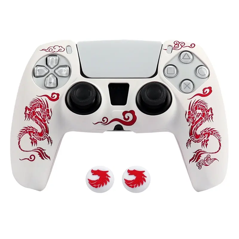 Silicone Protective Case Cover For Playstation 5 Controller Skin Gamepad Games Accessories For PS5 Control with Joystick Caps Gaming Accessory Gaming Console Accessories