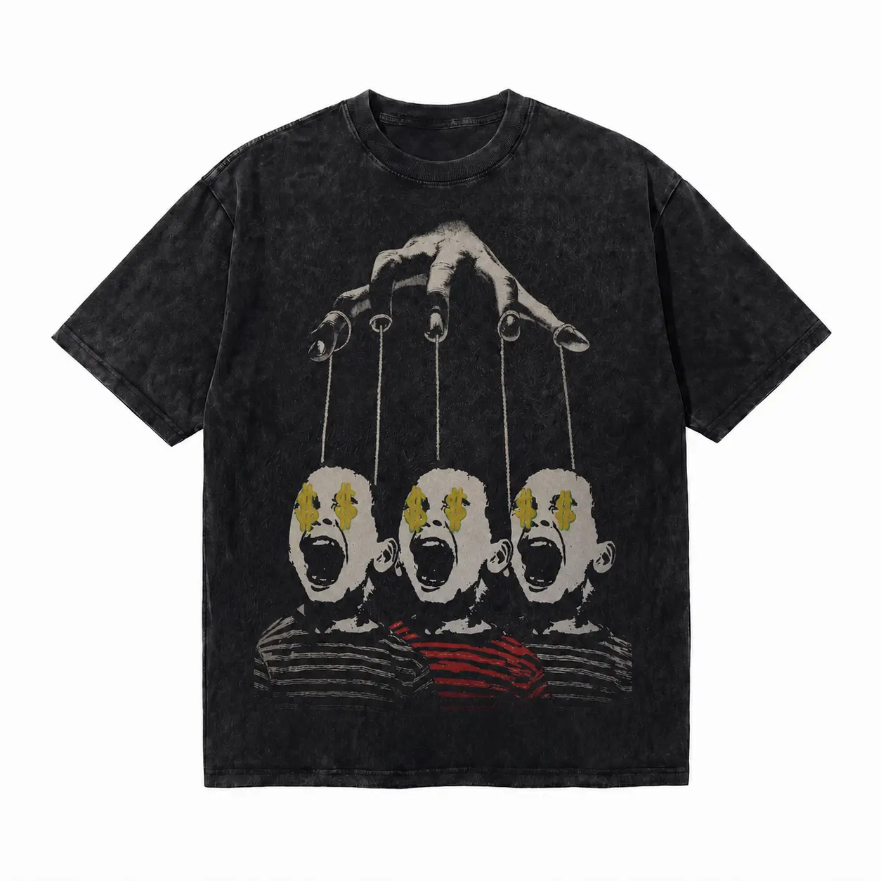 LAWLESSROW Puppet Control Vintage Acid Wash Tee