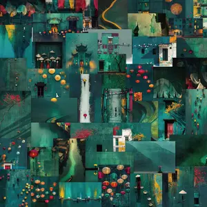 Landscape Pattern Sticker, 50pcs/set Creative Self Adhesive Decorative Stickers, Decal for Water Bottle, Laptop, Cellphone, Phone Case, Journal Making